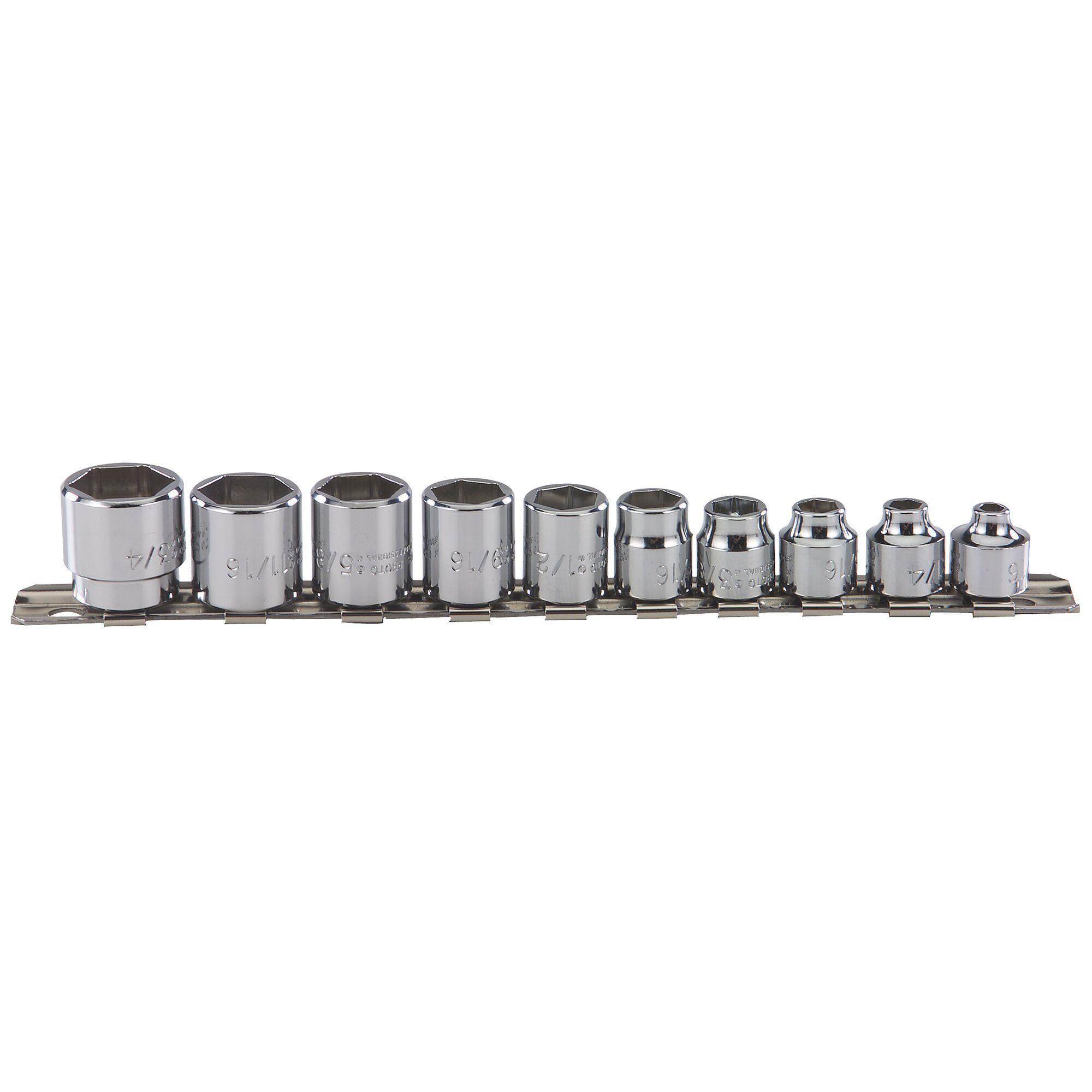 Proto® TorquePlus™ J52123 Socket Set, Imperial, 10 Pieces, Full Polished