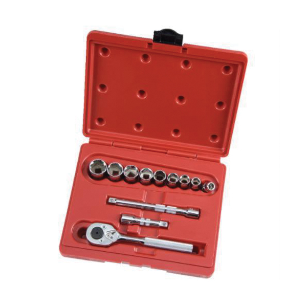 Proto® TorquePlus™ J52128 Socket Set, ASME B107.1/B107.500, 6 Points, 3/8 in Drive, 12 Pieces, Metal Tool Box Container