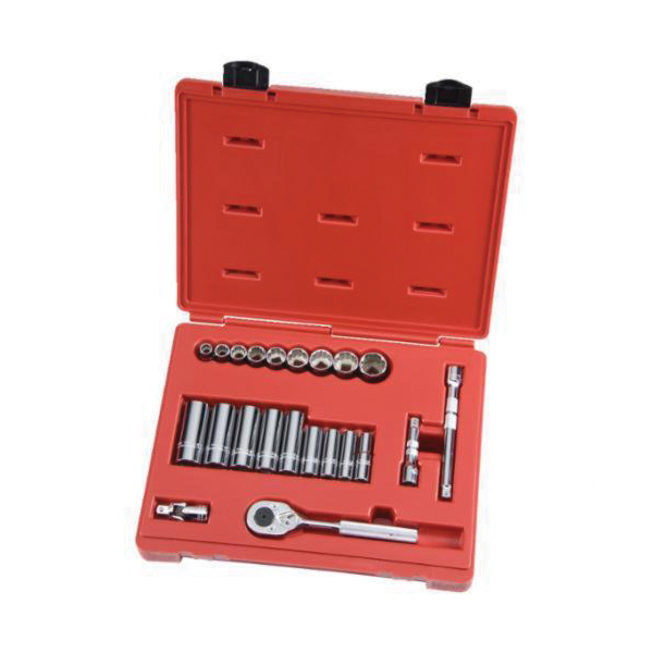 Proto® TorquePlus™ J52136 Standard Socket Set, ASME B107.1/B107.500, 12 Points, 3/8 in Drive, 22 Pieces, Tool Box Container