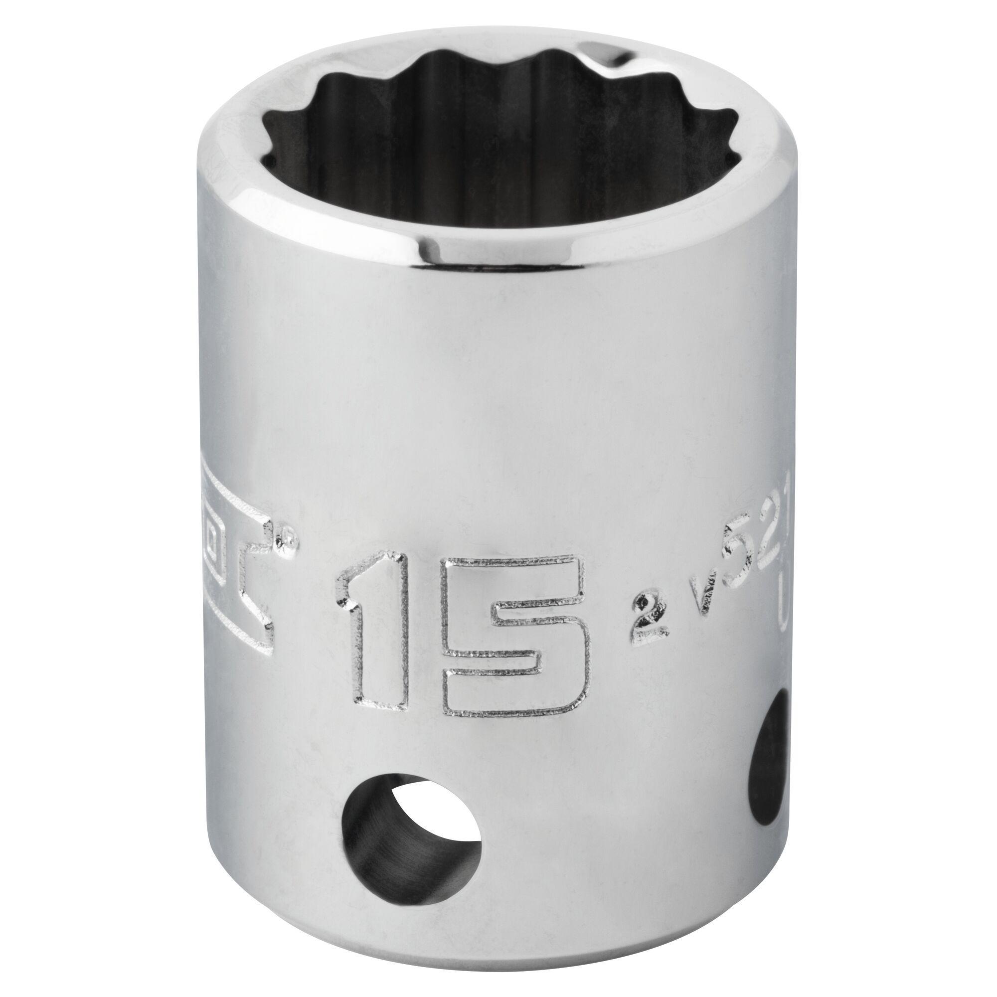 Proto® TorquePlus™ J5215M-TT Standard Length Tether Ready Socket, 3/8 in Square Drive, 15 mm, 12 Points