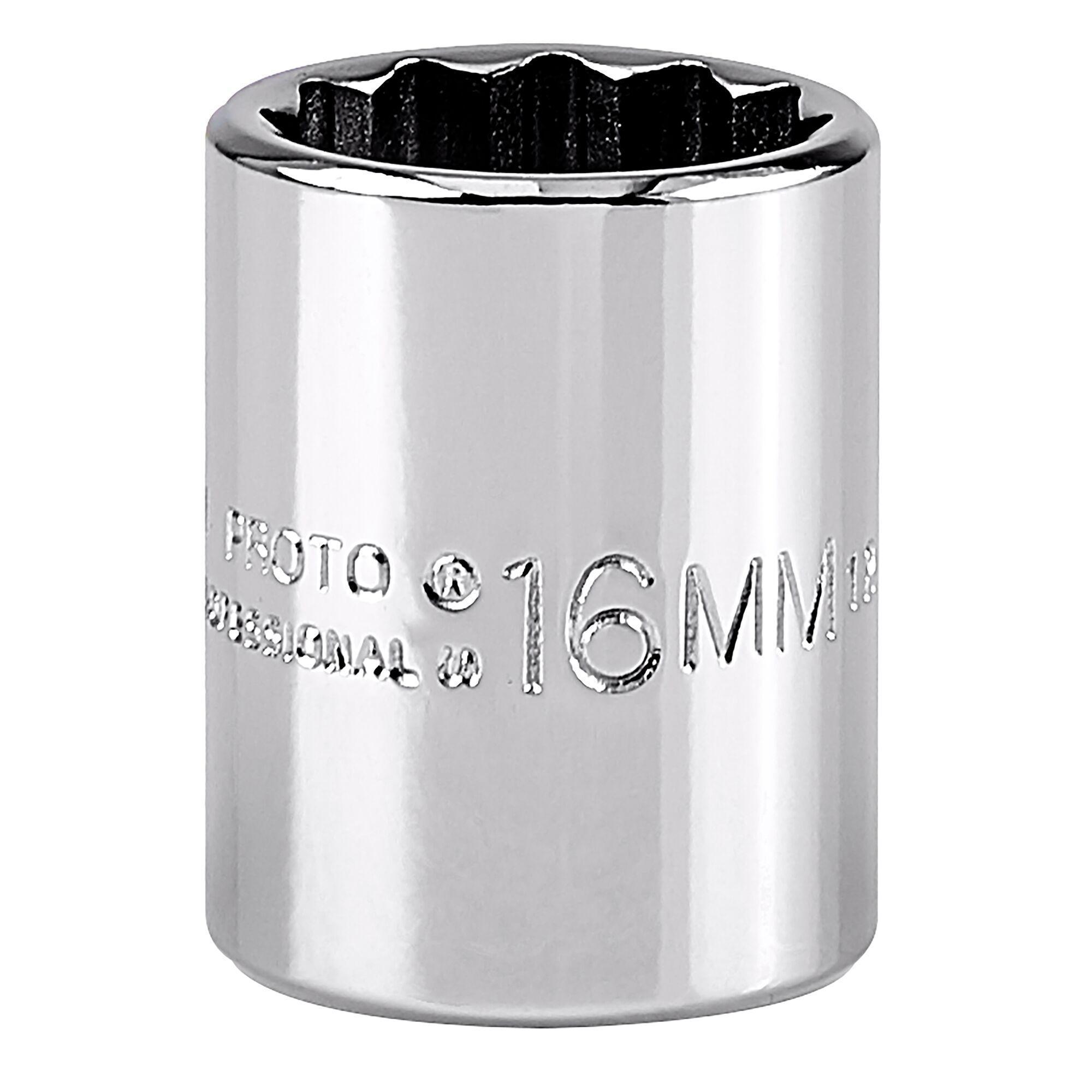 Proto® TorquePlus™ J5216M Standard Length Socket, Metric, 3/8 in Square Drive, 16 mm