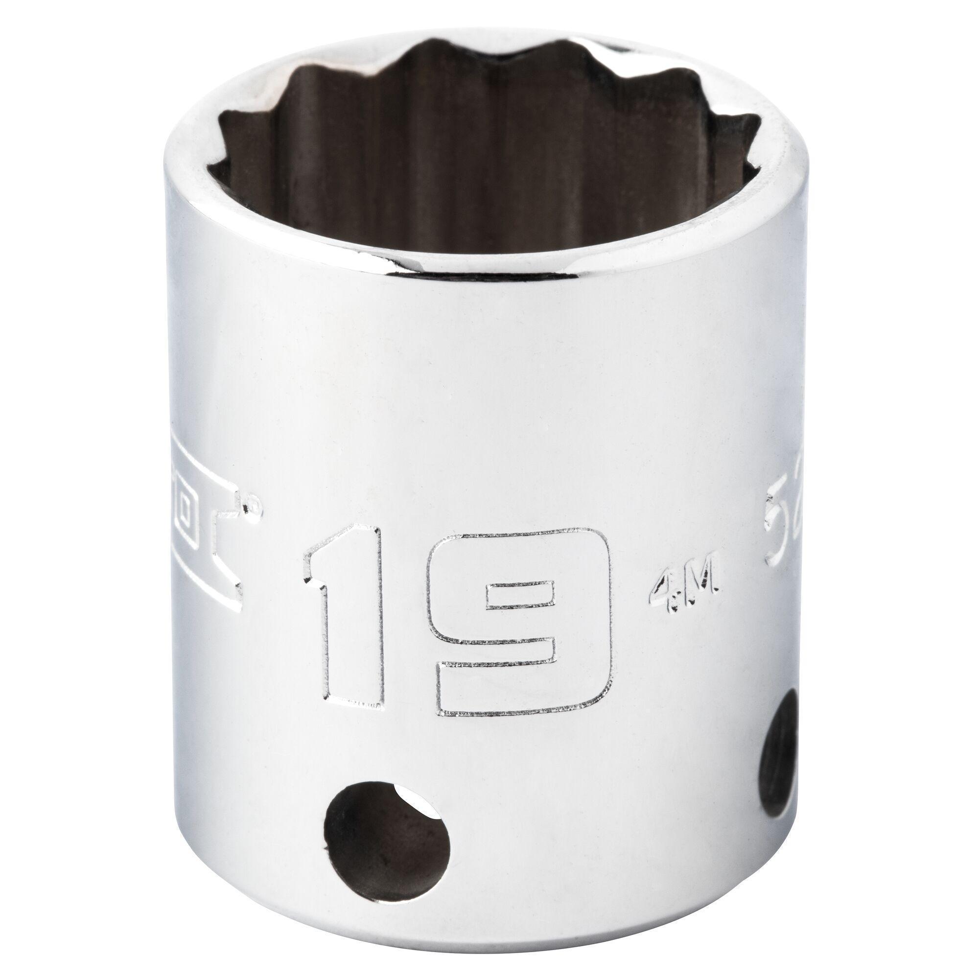 Proto® TorquePlus™ J5219M-TT Standard Length Tether Ready Socket, 3/8 in Square Drive, 19 mm, 12 Points