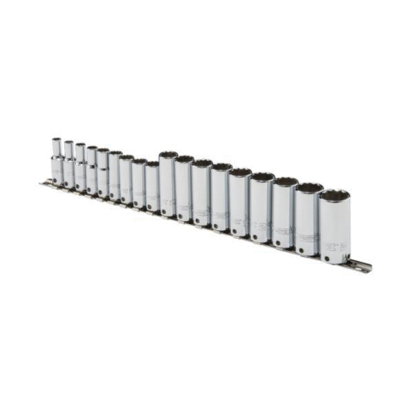 Proto® TorquePlus™ J52207-TT Socket Set, ASME B107.1, 12 Points, 3/8 in Drive, 18 Pieces, Included Socket Size: 6 to 23 mm