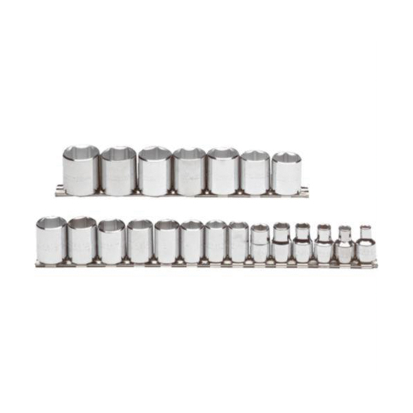 Proto® TorquePlus™ J52211 Socket Set, ASME B107.5M, 6 Points, 3/8 in Drive, 21 Pieces, Included Socket Size: 6 to 26 mm