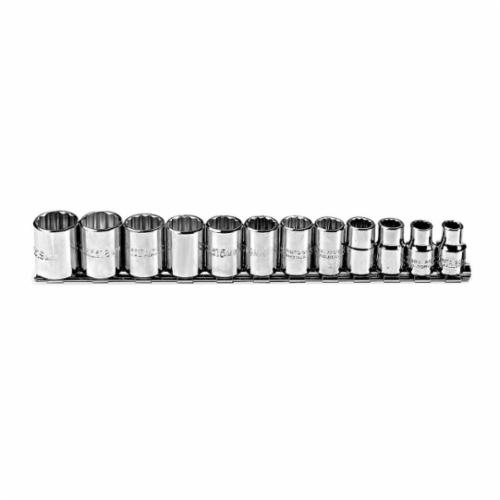 Proto® TorquePlus™ J52216 Socket Set, ASME B107.5M, 12 Points, 3/8 in Drive, 12 Pieces, Included Socket Size: 8 to 19 mm
