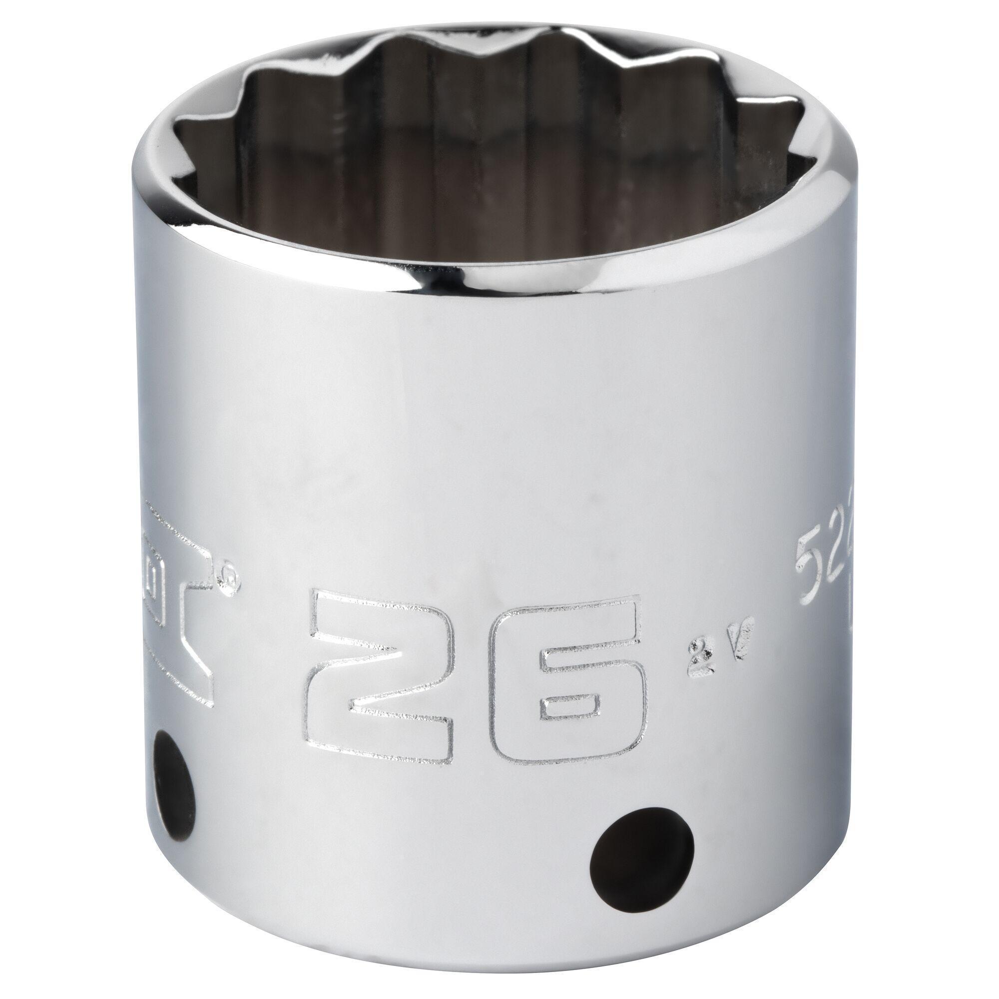 Proto® TorquePlus™ J5226M-TT Standard Length Tether Ready Socket, 3/8 in Square Drive, 26 mm, 12 Points