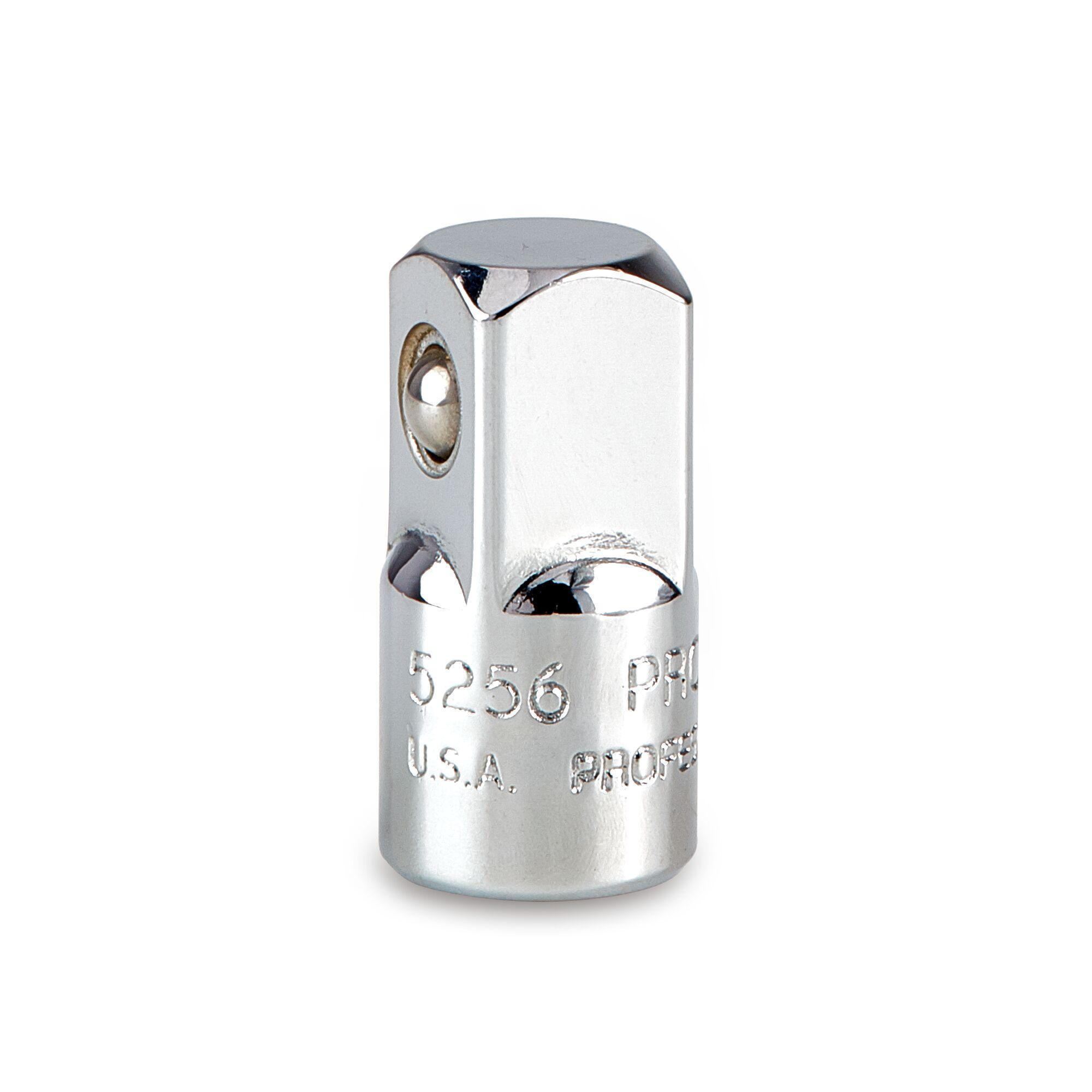 Proto® J5256 Socket Adapter, Polished Chrome, Square Drive, 3/8 in Male Drive, 1/4 in Female Drive, Female x Male Adapter, ASME B107.10M/B107.500, Alloy Steel