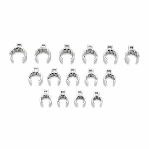 Proto® J53000CFFN Flare Nut Crowfoot Wrench Set, Imperial, 15 Pieces, 1-1/8 to 2 in, Full Polished