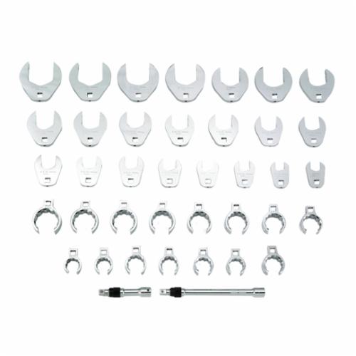 Proto® J53000CFLFN Crowfoot Wrench Set, Imperial, 39 Pieces, 15/16 to 2 in, Full Polished