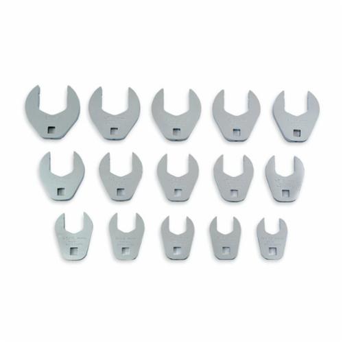 Proto® J53001CF Anti-Slip Design Open End Crowfoot Wrench Set, Imperial, 15 Pieces, 1-1/16 to 2 in, Full Polished