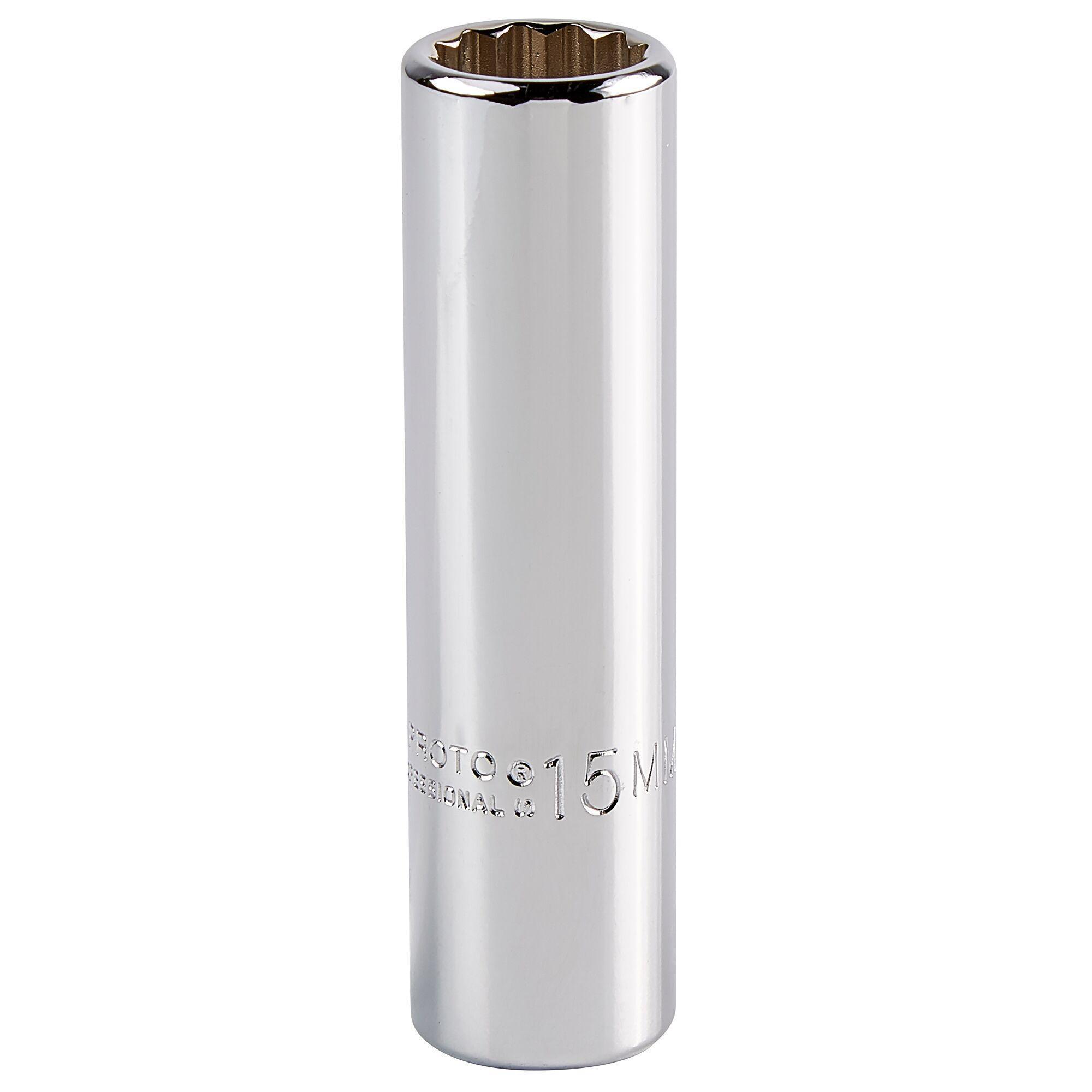 Proto® TorquePlus™ J5315M Deep Length Socket, Metric, 1/2 in Square Drive, 15 mm
