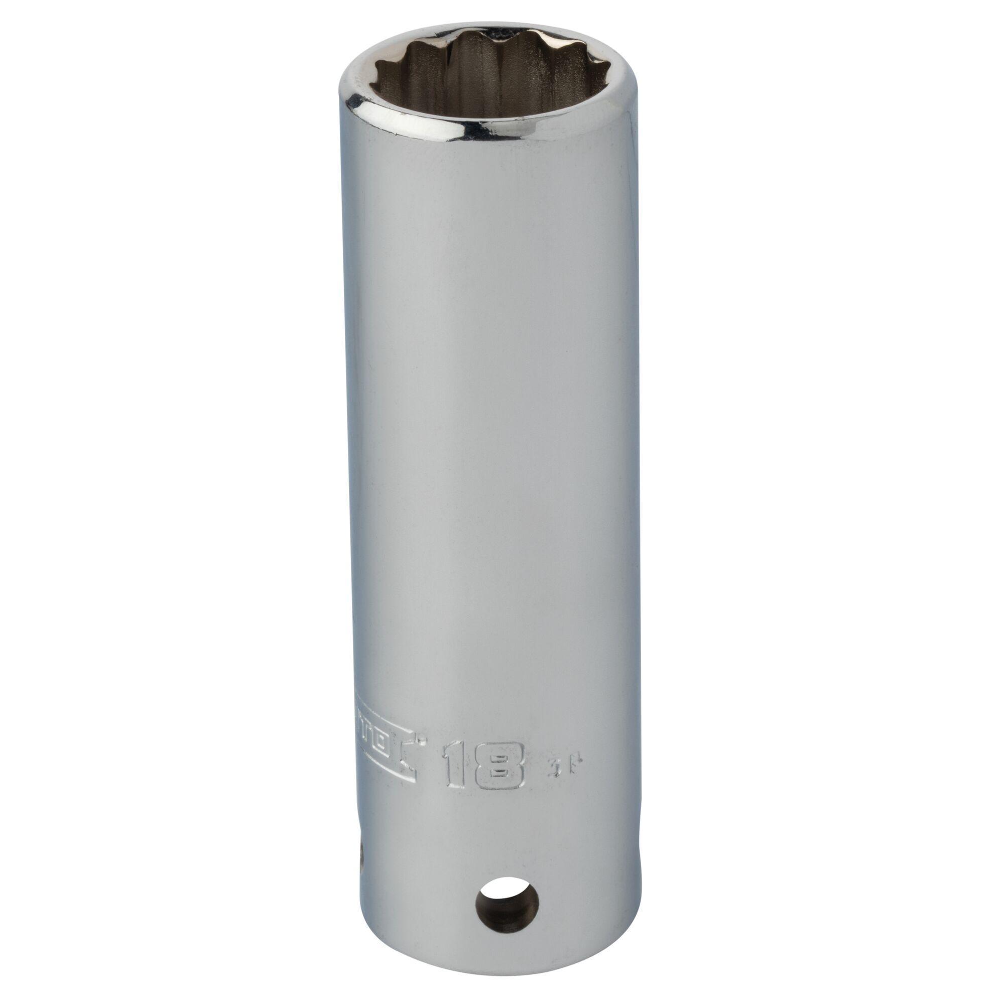 Proto® TorquePlus™ J5318M-TT Deep Length Socket, 1/2 in Female Square Drive, 18 mm, 12 Points