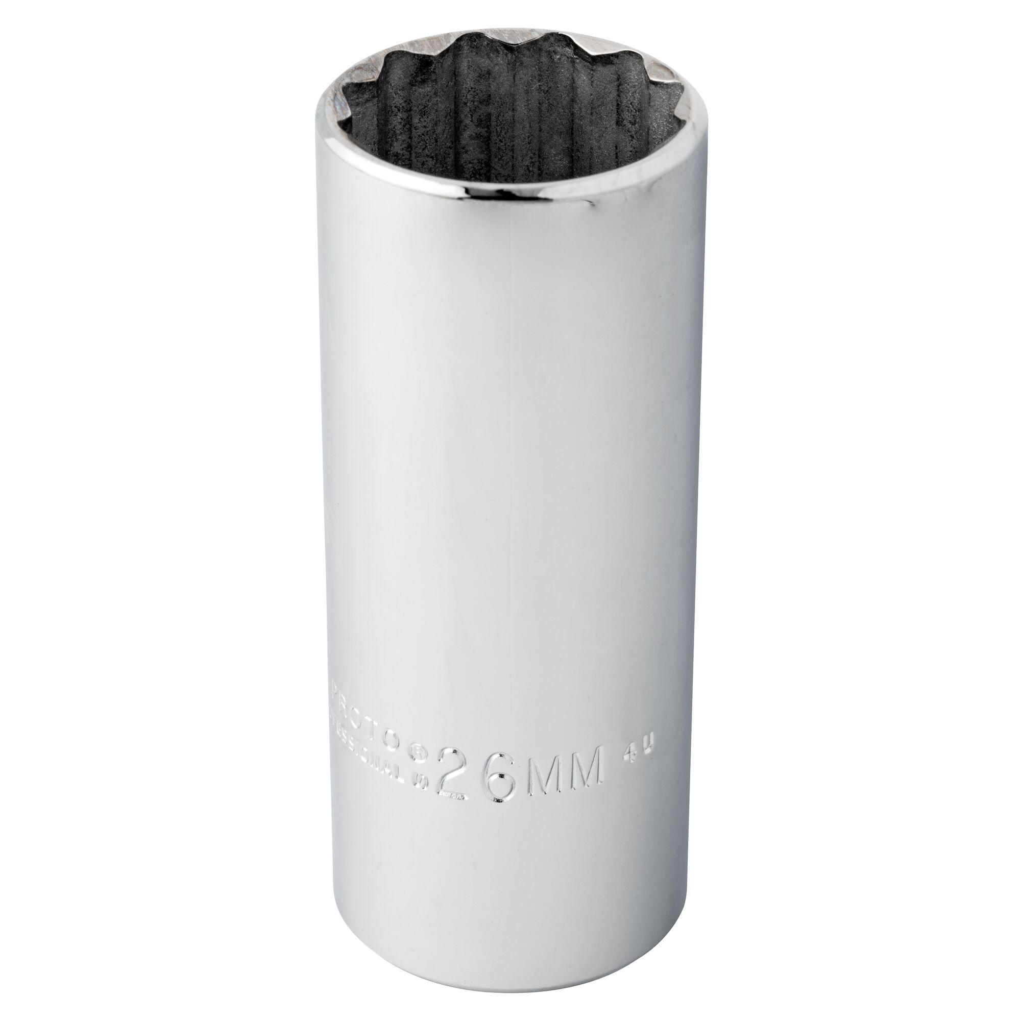 Proto® TorquePlus™ J5326M Deep Length Socket, Metric, 1/2 in Square Drive, 26 mm