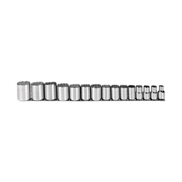 Proto® TorquePlus™ J54114 Socket Set, ASME B107.1, 12 Points, 1/2 in Drive, 15 Pieces