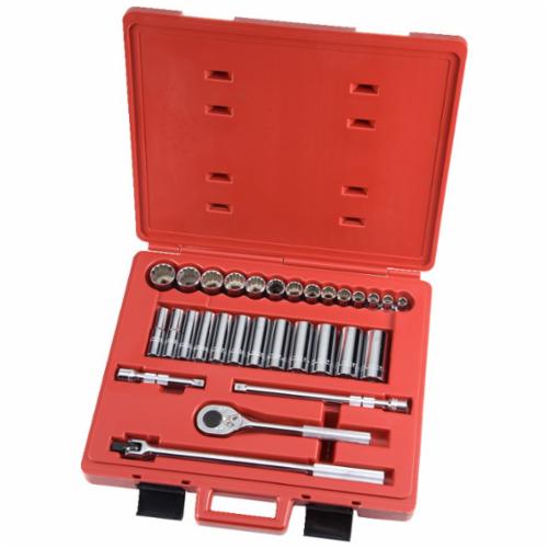 Proto® TorquePlus™ J54126 Socket Set, ASME B107.1/B107.500, 12 Points, 1/2 in Drive, 30 Pieces, Tool Box Container