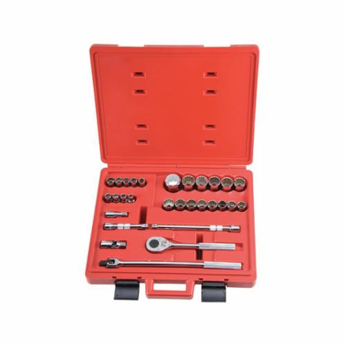 Proto® TorquePlus™ J54212 Socket Set, ASME B107.1/B107.500, 12 Points, 1/2 in Drive, 29 Pieces, Included Socket Size: 10 to 36 mm, Tool Box Container