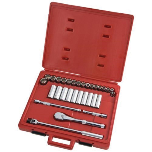 Proto® TorquePlus™ J54214XL Socket Set, ASME B107.5M/B107.500, Metric, 12 Points, 1/2 in Drive, 31 Pieces