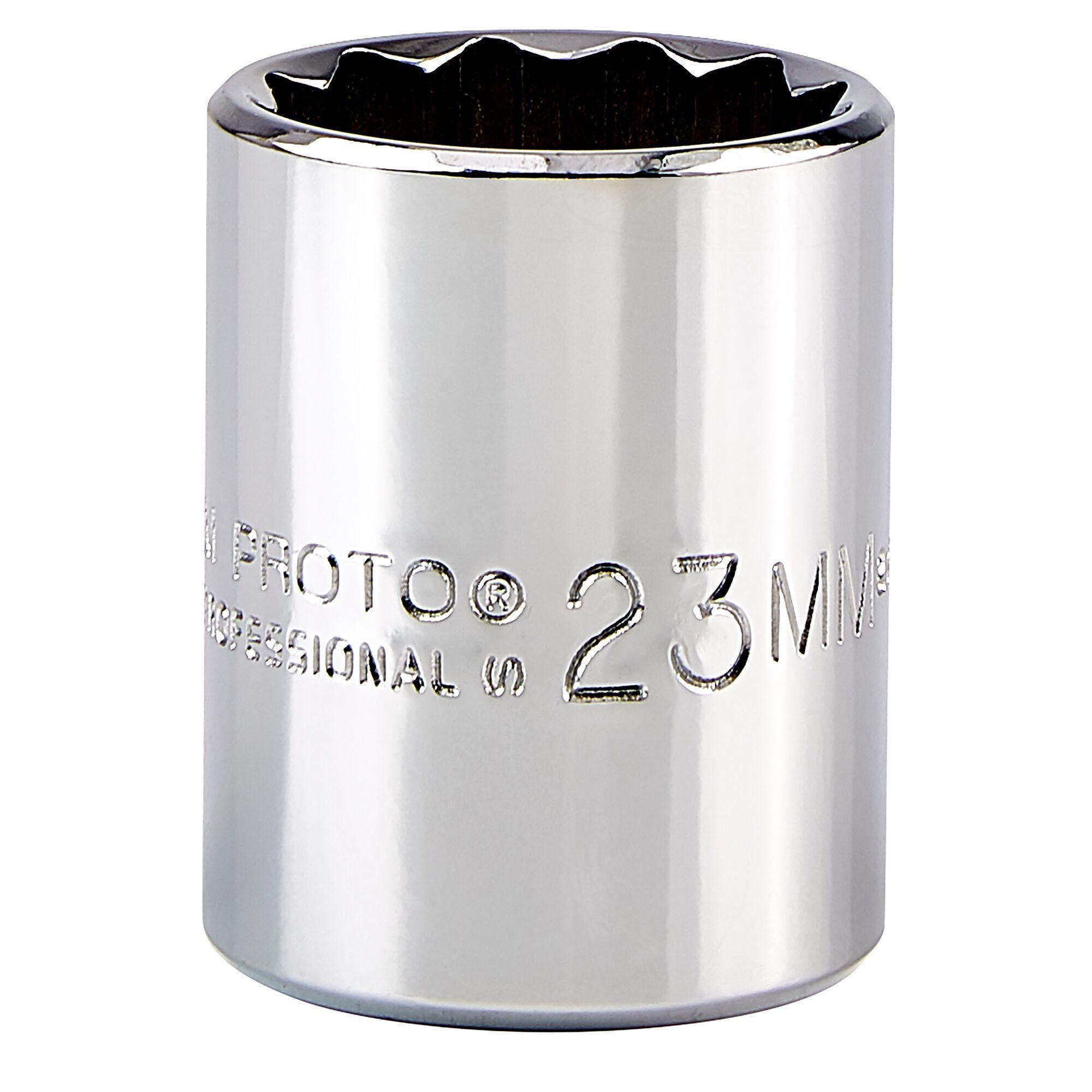 Proto® TorquePlus™ J5423M Standard Length Socket, Metric, 1/2 in Square Drive, 23 mm