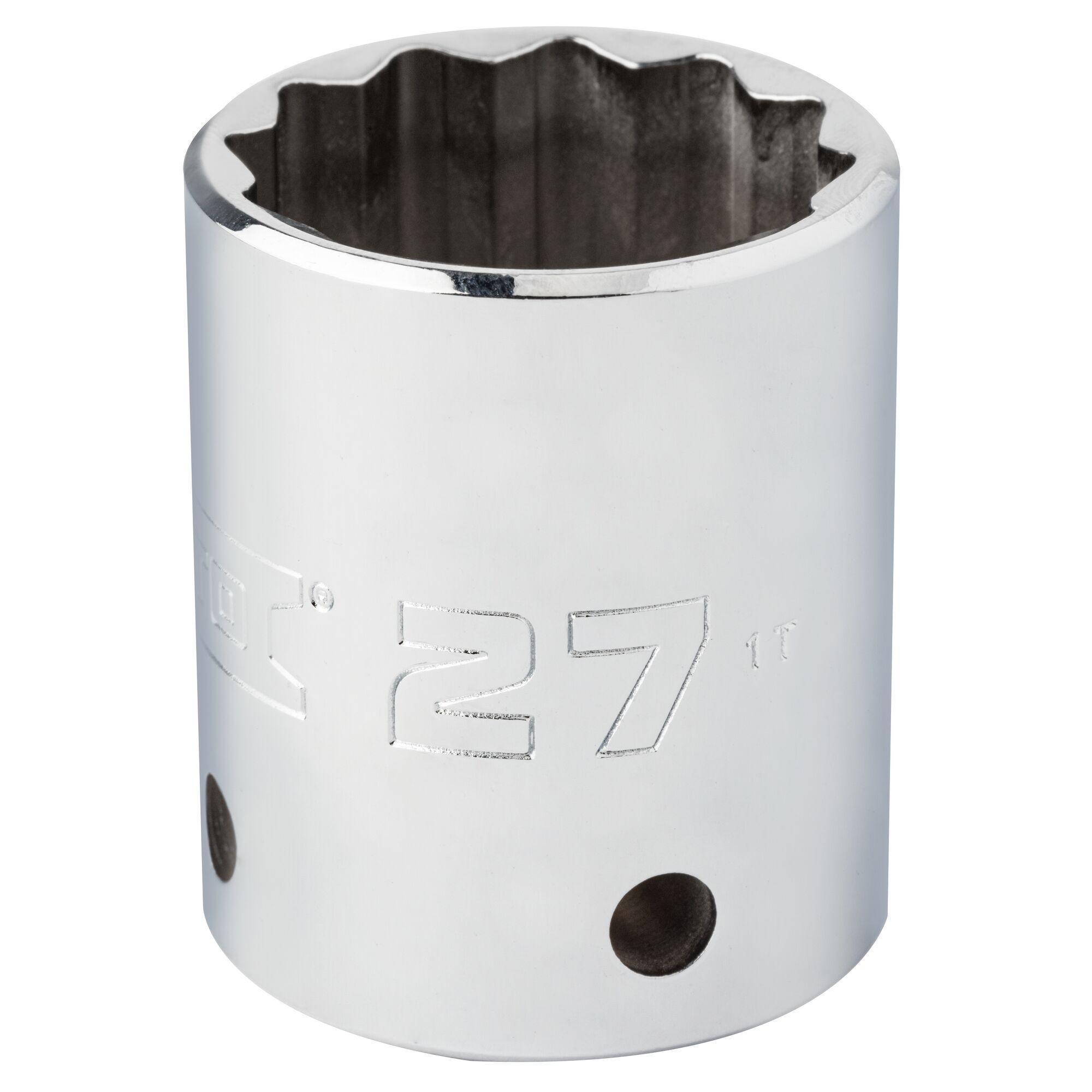 Proto® TorquePlus™ J5427M-TT Standard Length Tether Ready Socket, 1/2 in Square Drive, 27 mm, 12 Points