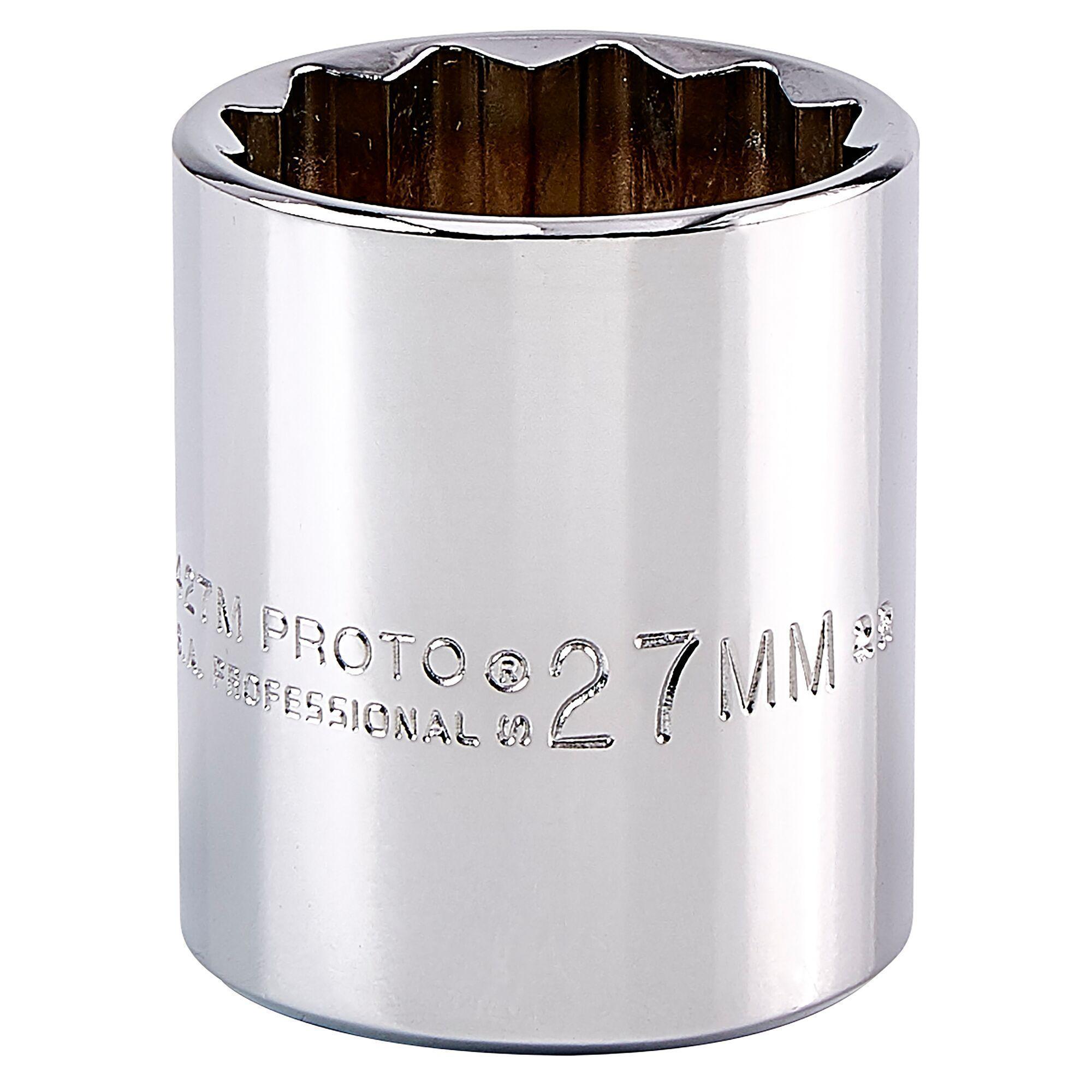 Proto® TorquePlus™ J5427M Standard Length Socket, Metric, 1/2 in Square Drive, 27 mm