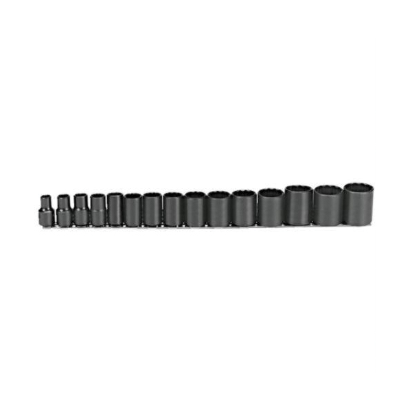 Proto® TorquePlus™ J54302 Socket Set, ASME B107.1, 12 Points, 1/2 in Drive, 15 Pieces, Included Socket Size: 3/8 to 1-1/4 in