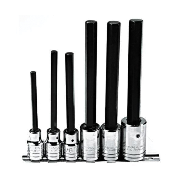 Proto® J5441-6XL Extra Long Socket Bit Set, Imperial, 1/2 in Drive, 6 Pieces, Full Polished