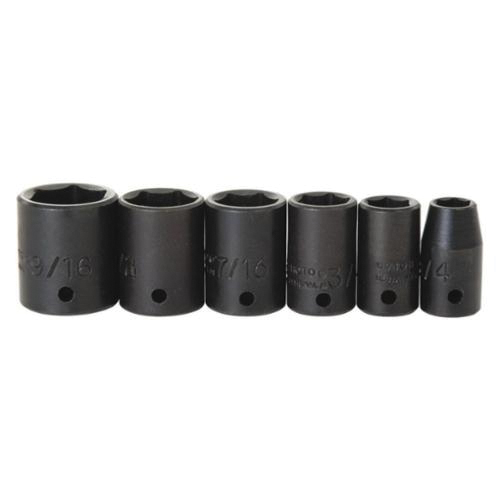 Proto® TorquePlus™ J69102 Standard Socket Set, ASME B107.2, 6 Points, 1/4 in Drive, 6 Pieces, Included Socket Size: 1/4 to 9/16 in
