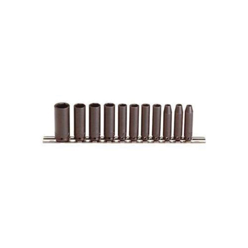 Proto® TorquePlus™ J69116 Deep Socket Set, Imperial, 11 Pieces, Alloy Steel, Black Oxide