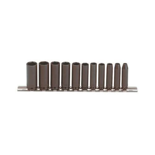 Proto® TorquePlus™ J69212 Socket Set, Metric, 11 Pieces, Alloy Steel, Black Oxide