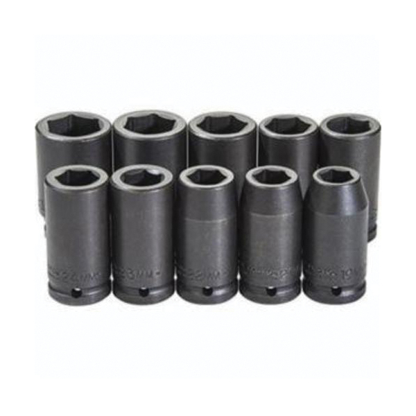 Proto® TorquePlus™ J72100M Impact Socket Set, ASME Specified, 6 Points, 3/4 in Drive, 10 Pieces, Included Socket Size: 19 to 33 mm