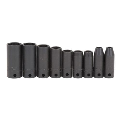 Proto® TorquePlus™ J72117 Deep Thin Wall Socket Set, Imperial, 9 Pieces, Alloy Steel, Black Oxide