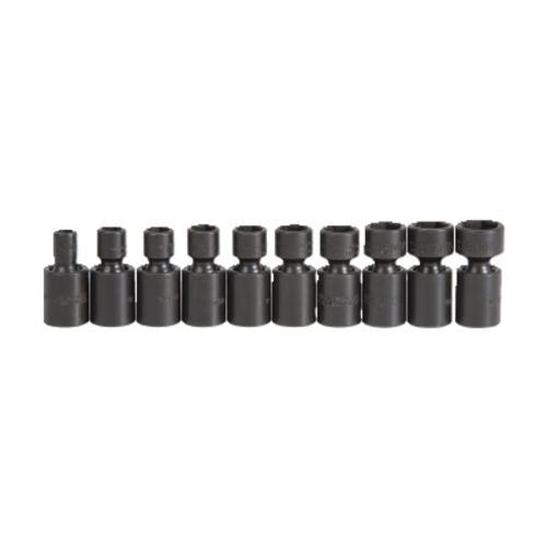 Proto® J72133M Universal Socket Set, Metric, 10 Pieces, Square Drive, Alloy Steel, Black Oxide