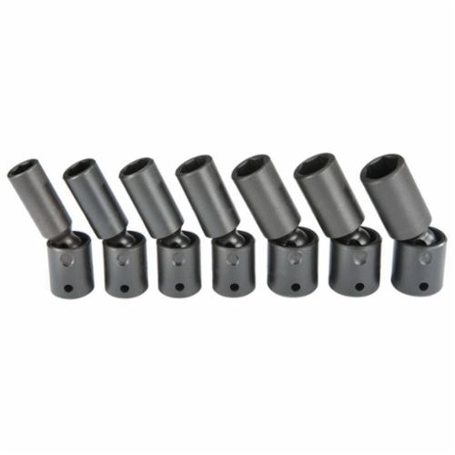 Proto® J72147M Deep Universal Socket Set, 6 Points, 1/2 in Drive, 7 Pieces, Included Socket Size: 13 to 19 mm