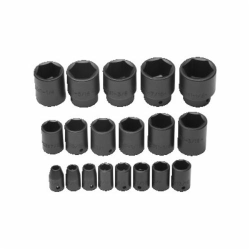 Proto® TorquePlus™ J74106 Deep Socket Set, ASME B107.2, 6 Points, 1/2 in Drive, 19 Pieces, Included Socket Size: 3/8 to 1-1/2 in