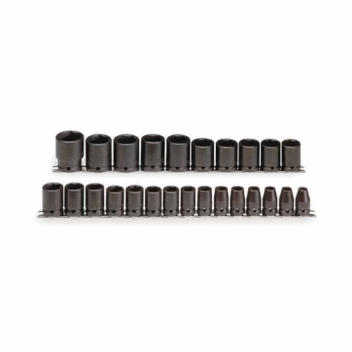 Proto® TorquePlus™ J74206 Socket Set, ASME B107.33M, 6 Points, 1/2 in Drive, 25 Pieces, Included Socket Size: 8 to 36 mm