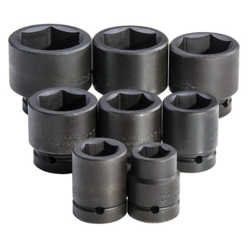 Proto® J76103 Impact Socket Set, ASME Specified, Imperial, 6 Points, 1 in Drive, 8 Pieces, Included Socket Size: 1-1/16 to 2-3/8 in