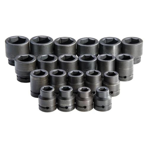 Proto® J76122 Impact Socket Set, ASME Specified, Imperial, 6 Points, 1 in Drive, 21 Pieces, Included Socket Size: 3/4 to 2 in