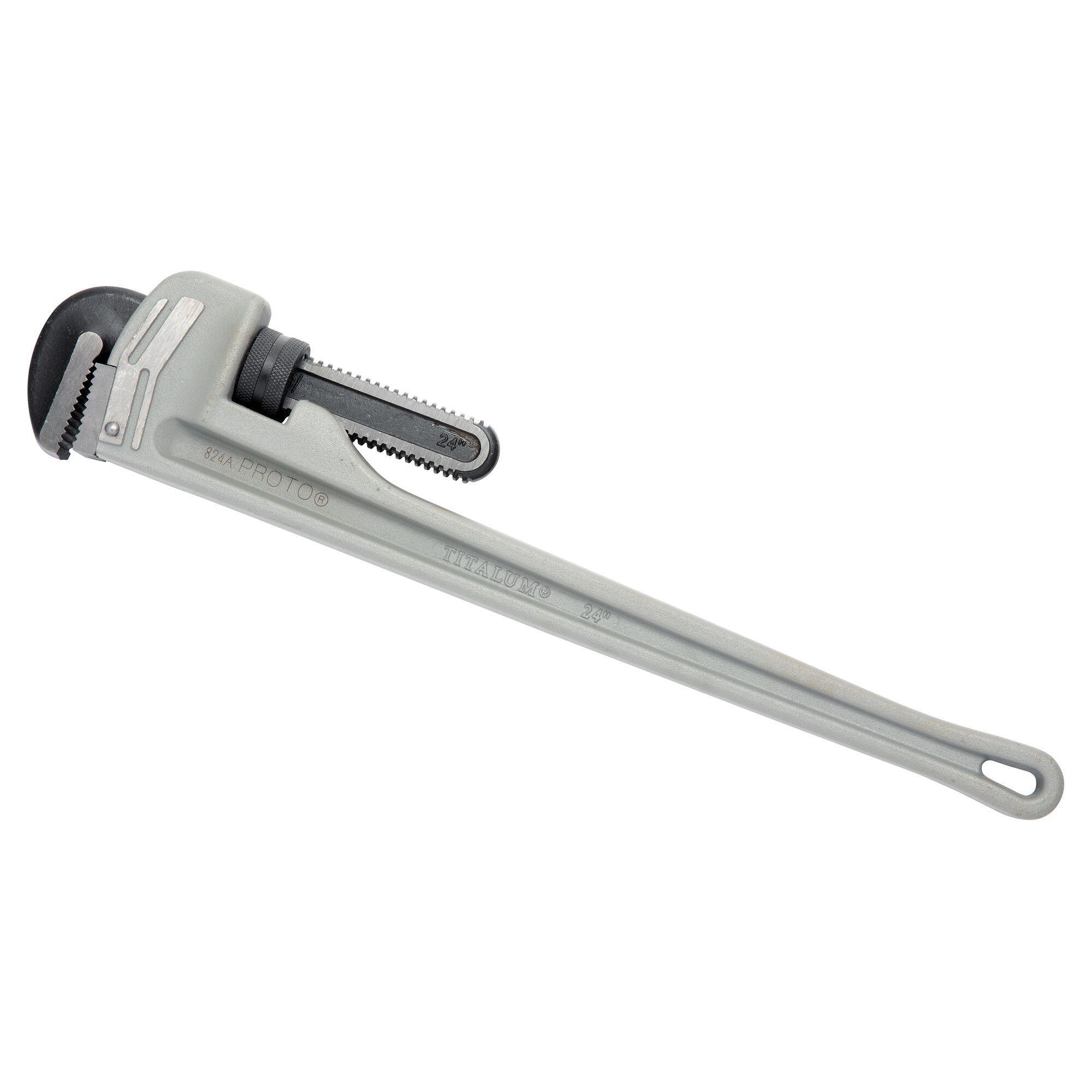 Proto® J824A Straight Pipe Wrench, 24 in L, Serrated Jaw, Aluminum Handle, ASME Specified