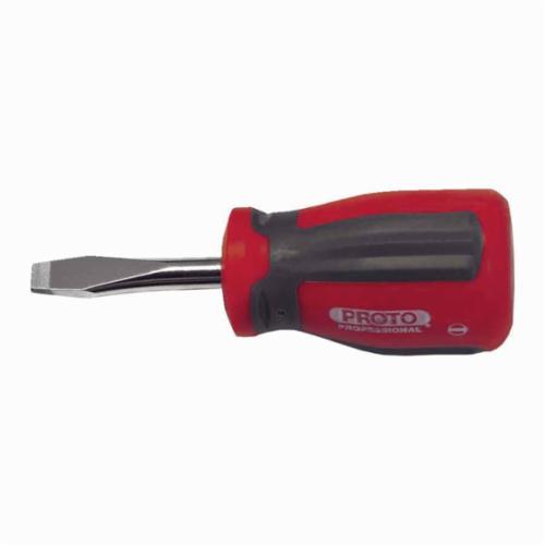 Proto® Super Proto® J88002 Stubby Standard Screwdriver, 1/4 in Flat/Keystone/Slotted Point, Alloy Steel Shank, 3-3/4 in OAL, Polished Chrome, ASME B107.15