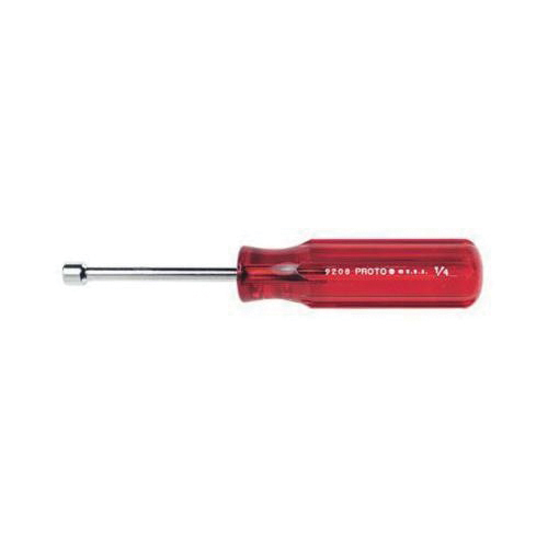 Proto® J9207 Nut Driver, 7/32 in, Solid Round Shank, Brown Fluted Handle, ASME B107.110-2012, Polished Chrome