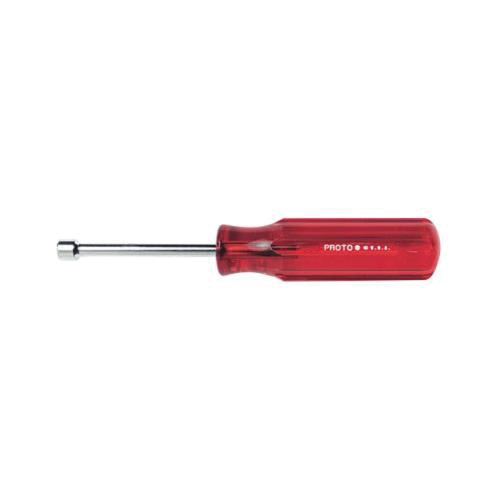 Proto® J9216 Nut Driver, 1/2 in, Solid Round Shank, Brown Fluted Handle, ANSI B107.12, ASME B107.110-2012, Federal GGG-W-657C, Polished Chrome