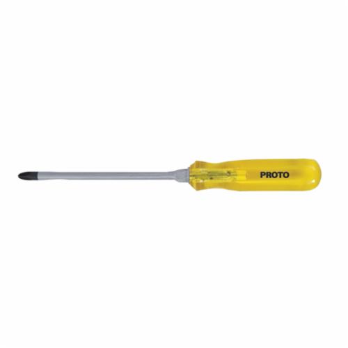 Proto® J9686C Classic Standard Screwdriver, #3 Phillips® Point, Alloy Steel Shank, 10.4 in OAL, Acetate Handle, Black Oxide/Polished Chrome, ASME B107.15, ANSI Specified