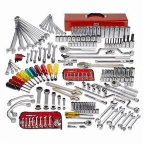 Proto® J99532 Master Tool Set With J442719-8RD Top Chest and Tool Box, Box Tool Storage, 1/4 in, 3/8 in, 1/2 in Drive, 194 Pieces