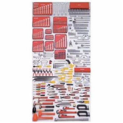 Proto® J99721 Intermediate Master Tool Set With J442719-12RD-D Top Chest and J442742-8RD Roller Cabinet, Rolling Cabinet Tool Storage, 1/4 in, 3/8 in, 1/2 in, 3/4 in Drive, 453 Pieces