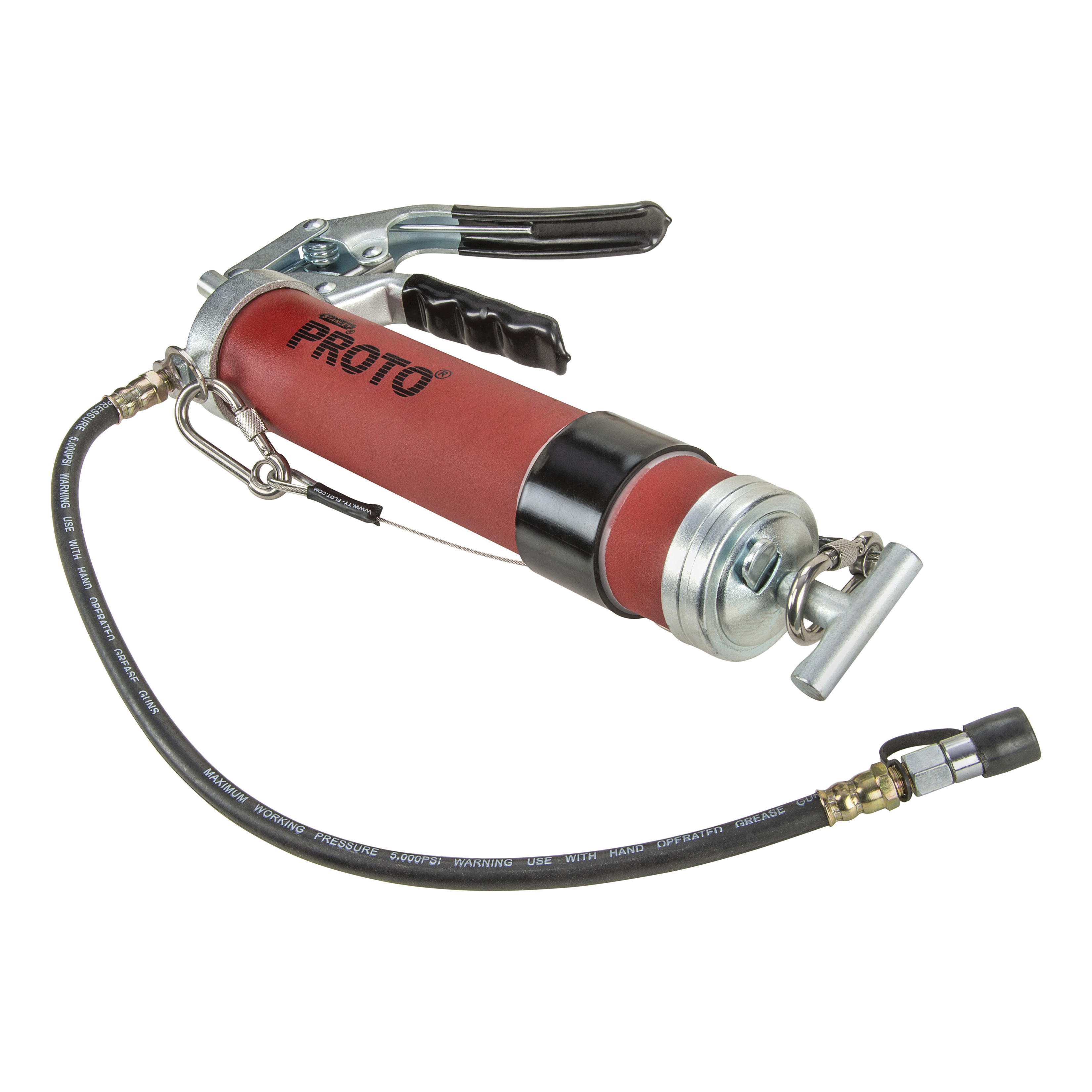 Proto® JFC33HD-TT Heavy Duty Pistol Grip Tethered Grease Gun, 14 oz Cartridge, 3600 psi Operating, 2 mL Output