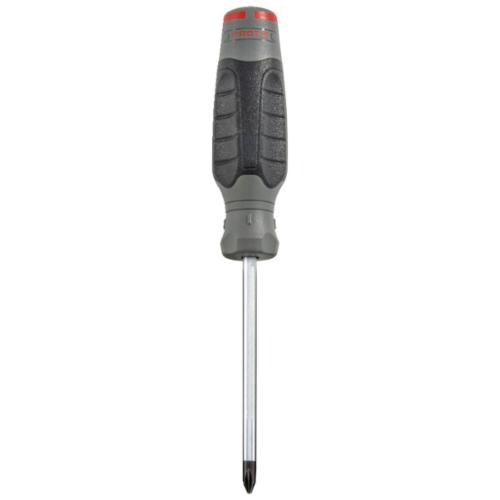 Proto® JP0204R Screwdriver, #2 Phillips® Point, Alloy Steel Shank, 8 in OAL, Black Oxide/Polished Chrome, ASME B107.15