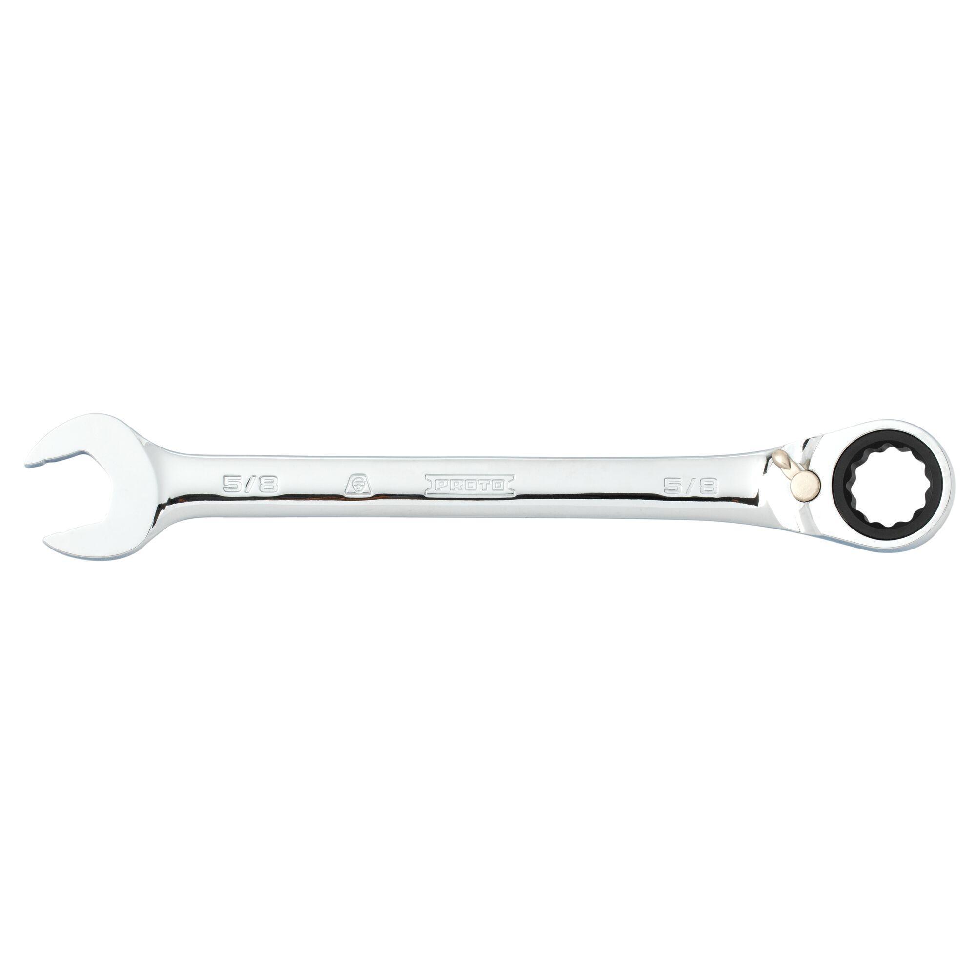 Proto® JSCV20T Reversible Spline Combination Wrench, 5/8 in, 12 Points, 15 deg Offset, 8-3/16 in OAL, Forged Steel, Full Polished, ASME Specified