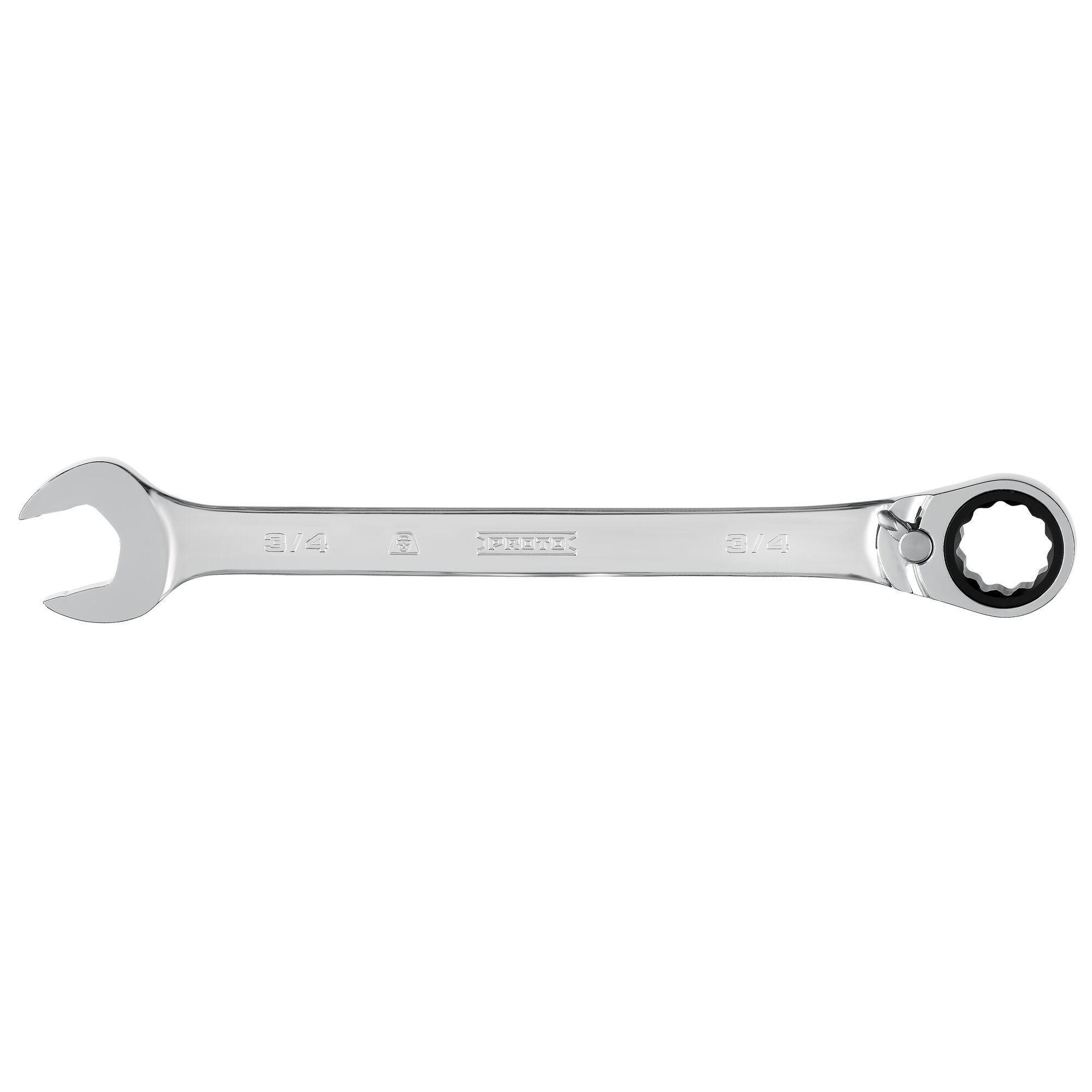 Proto® JSCV24T Reversible Spline Combination Wrench, 3/4 in Wrench, 12 Points, 15 deg Offset, 9-3/4 in OAL, Forged Steel, Full Polished, ASME Specified