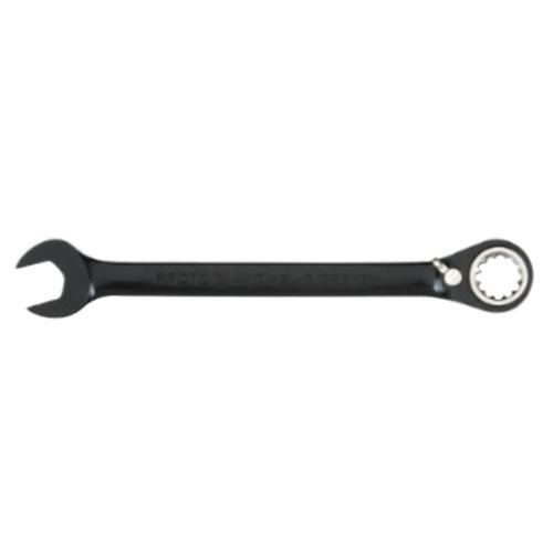 Proto® JSCV32 Reversible Combination Wrench, Imperial, 1 in, 12 Points, 15 deg Offset, 12-3/4 in OAL, Chrome Vanadium Steel, Polished Chrome/Black, ASME Specified
