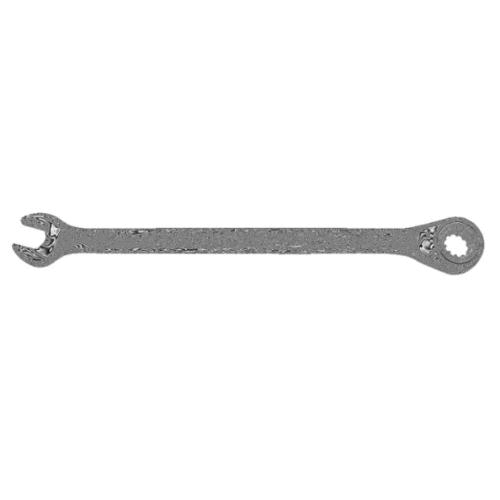 Proto® JSCVM07 Reversible Combination Wrench, Metric, 7 mm, 12 Points, 15 deg Offset, 5-1/2 in OAL, Chrome Vanadium Steel, Polished Chrome/Black, ASME Specified